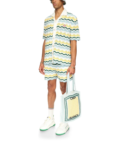 Wavy Short Sleeve Boucle Shirt