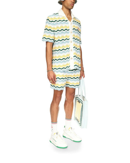 Wavy Short Sleeve Boucle Shirt