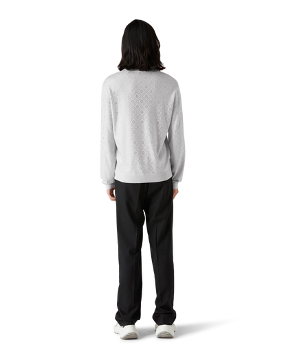 Crystal Monogram Knit Polo Shirt