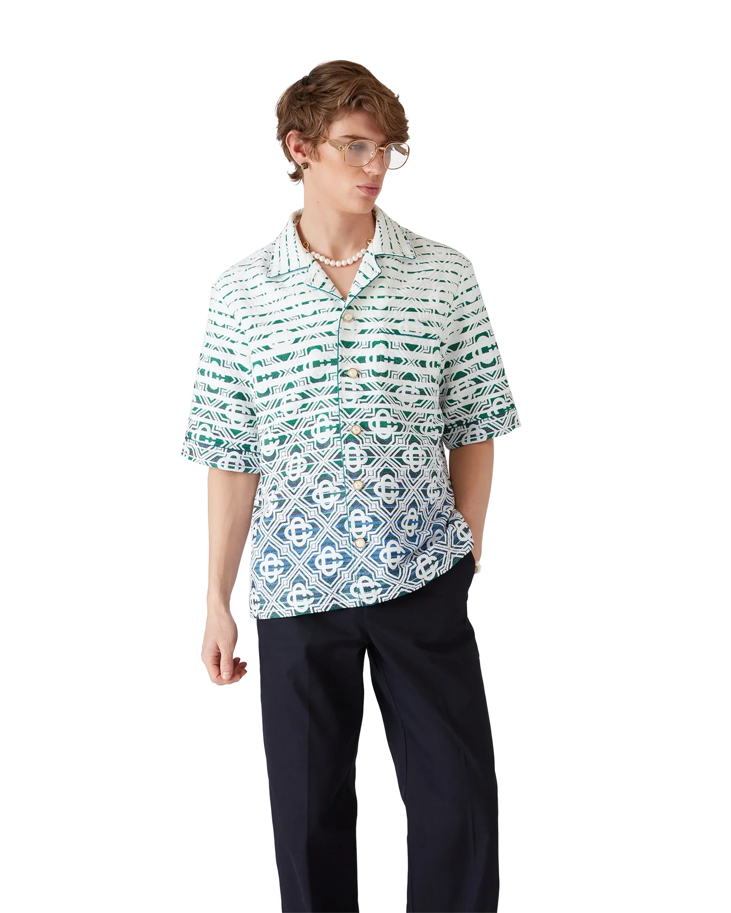 Monogram Gradient Towelling Short Sleeve Shirt