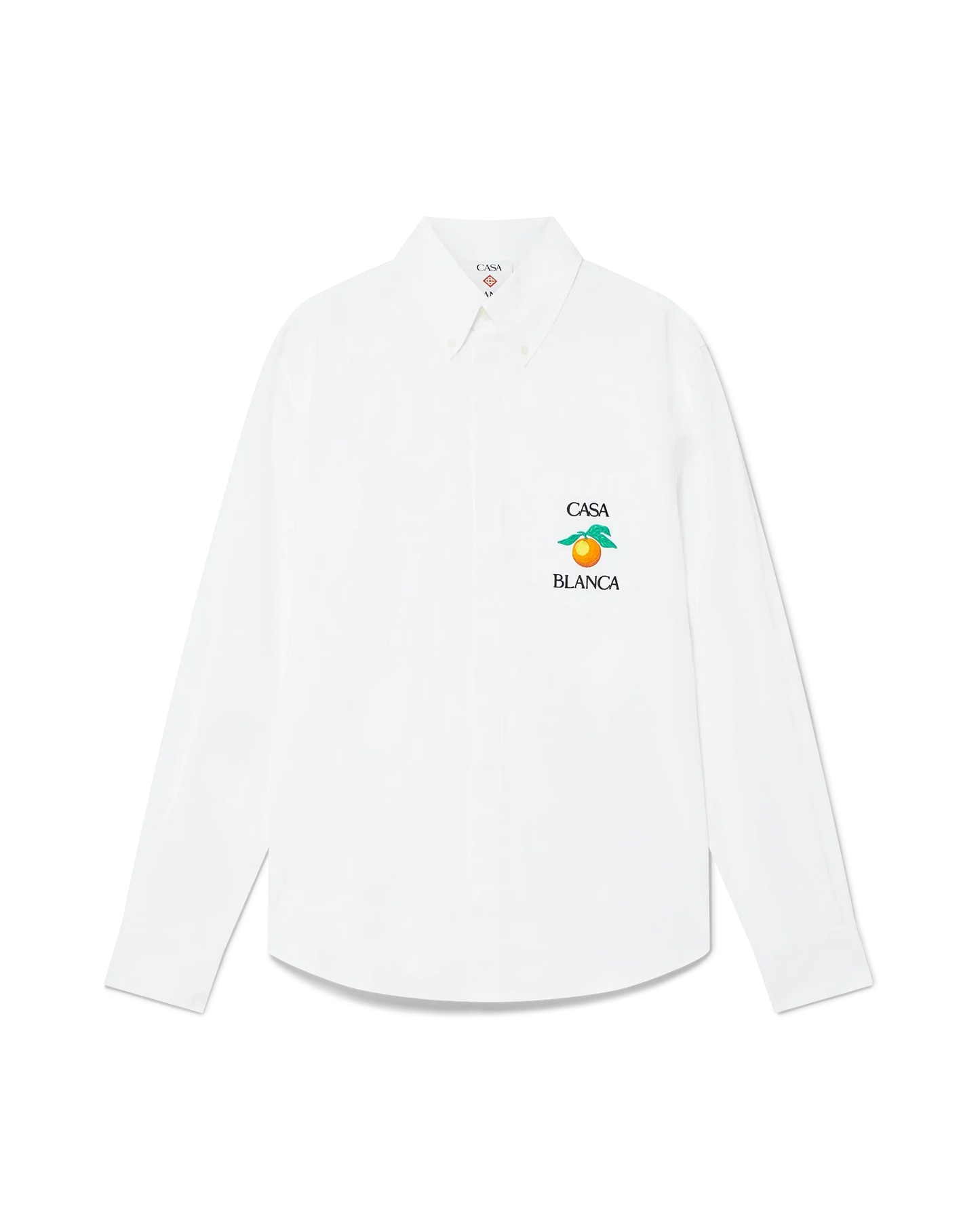 Embroidered Orange Oxford Shirt