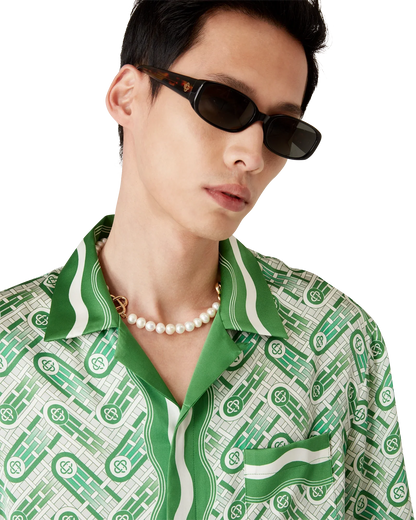Ping Pong Short Sleeve Silk Shirt