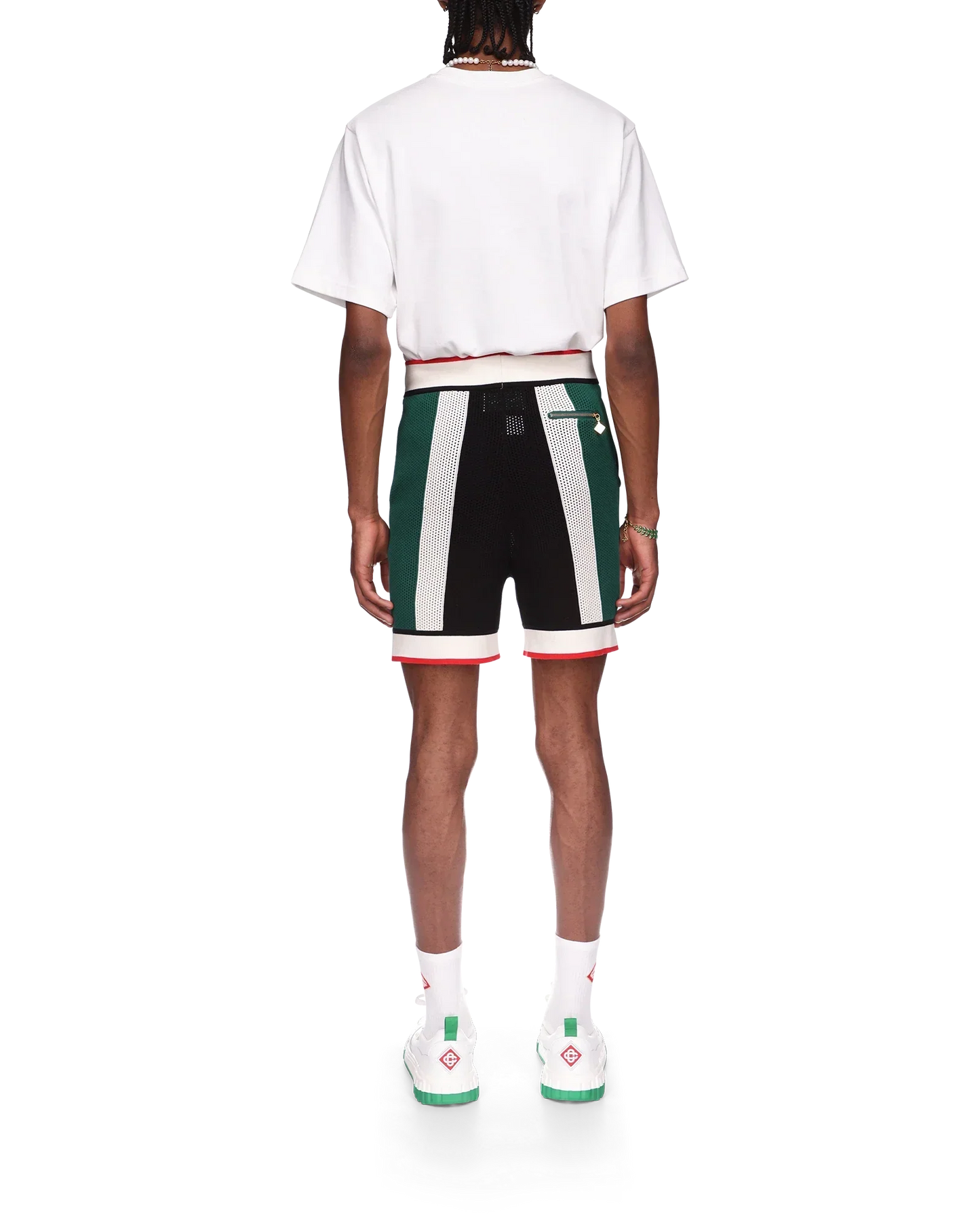 Striped Mesh Shorts