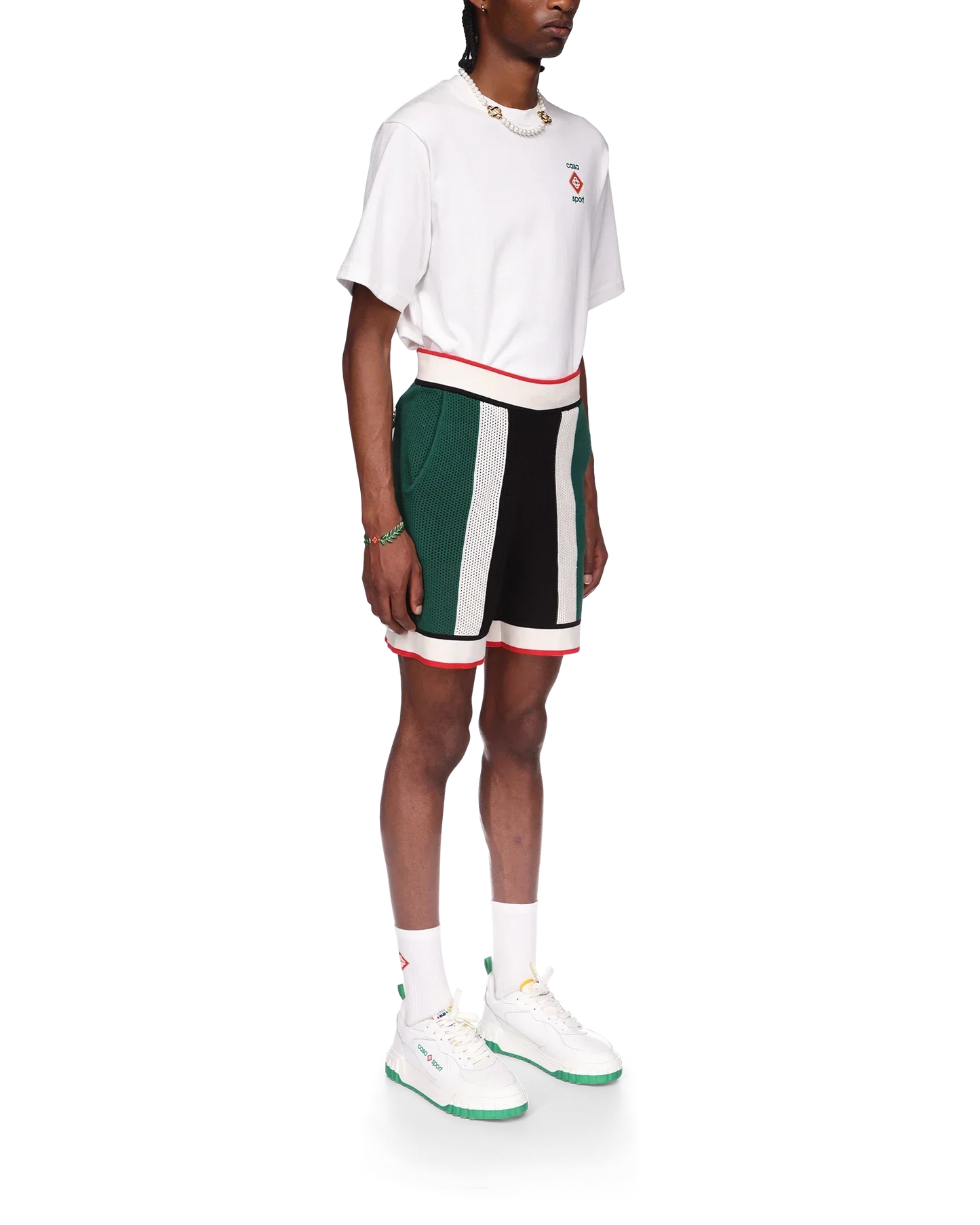 Striped Mesh Shorts