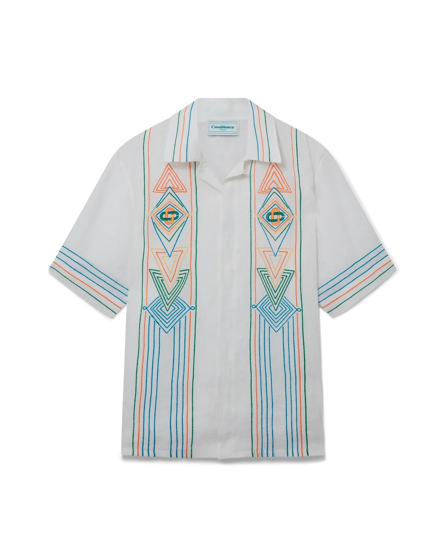 Le Fil De La Musique Short Sleeve Linen Shirt