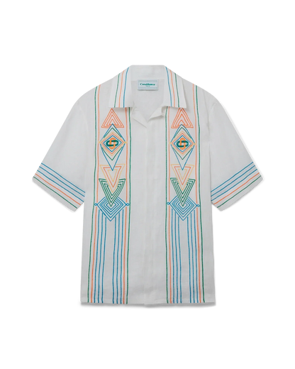 Le Fil De La Musique Short Sleeve Linen Shirt