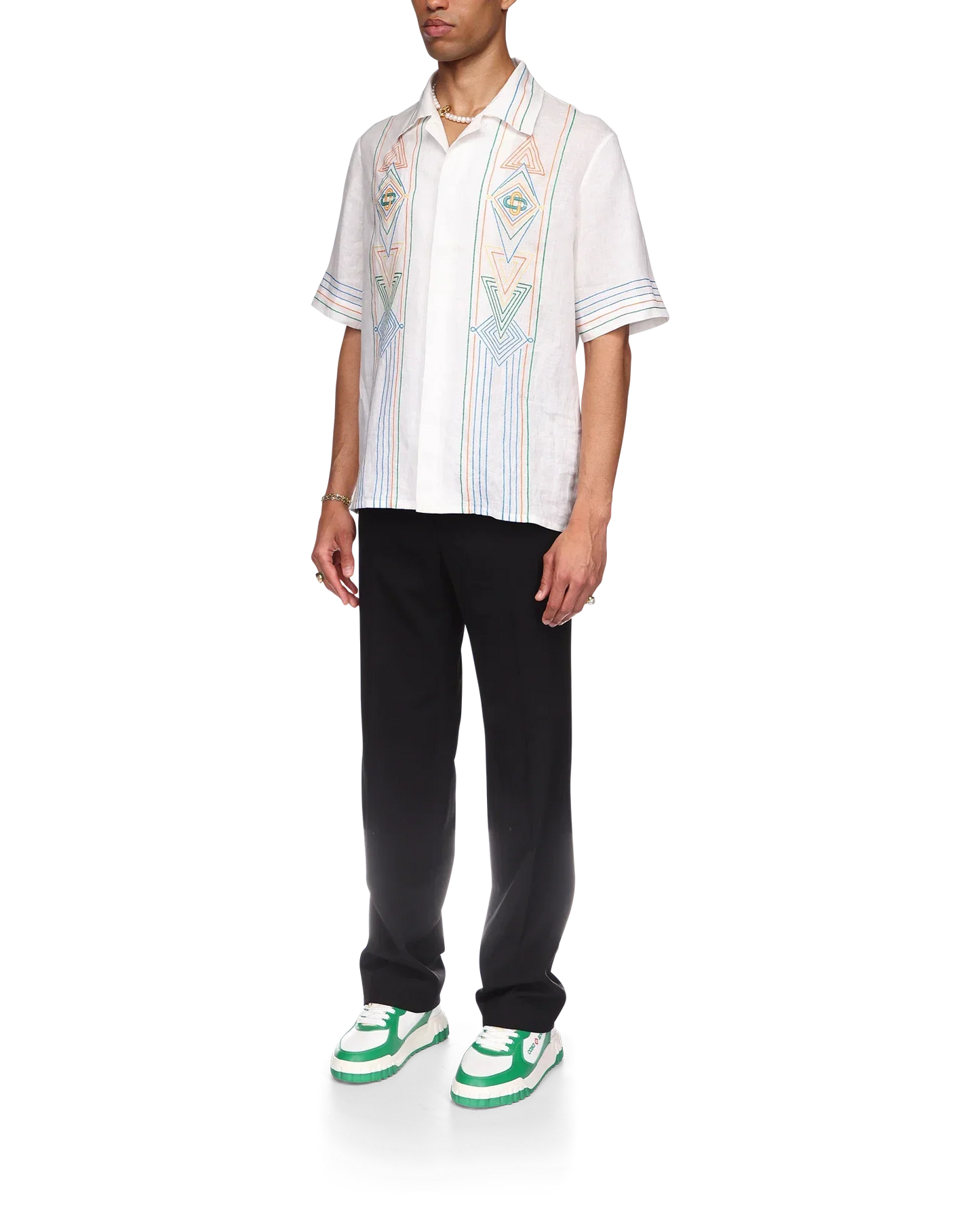 Le Fil De La Musique Short Sleeve Linen Shirt