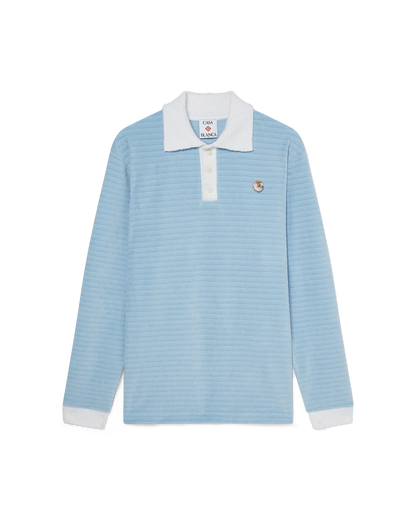 Velour Stripe Polo Shirt