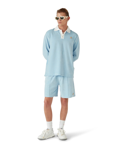 Velour Stripe Polo Shirt