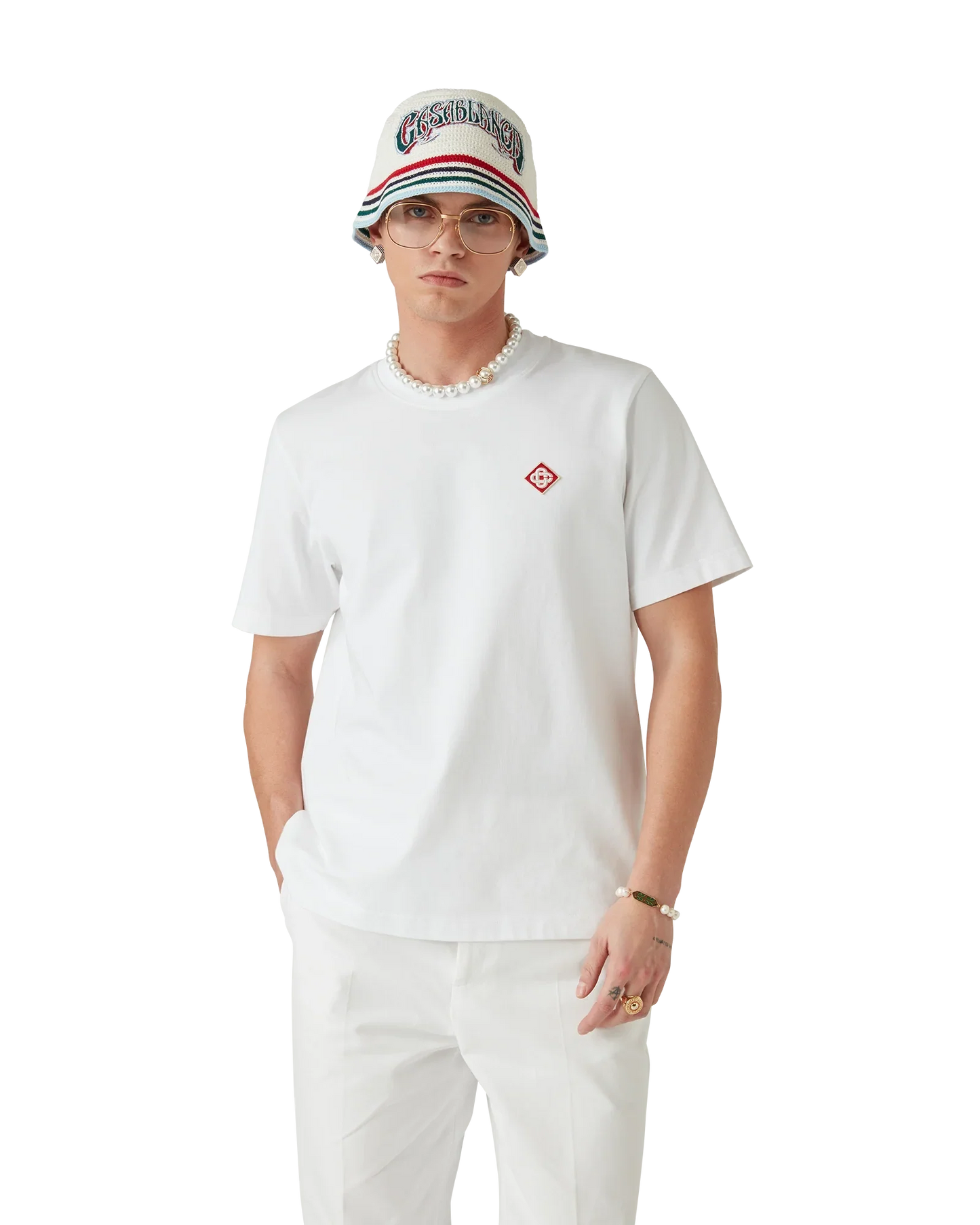 White Diamond Logo Short Sleeve T-Shirt