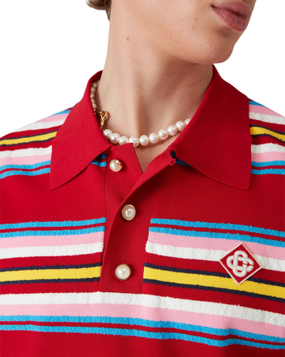 Stripe Oversized Polo Shirt