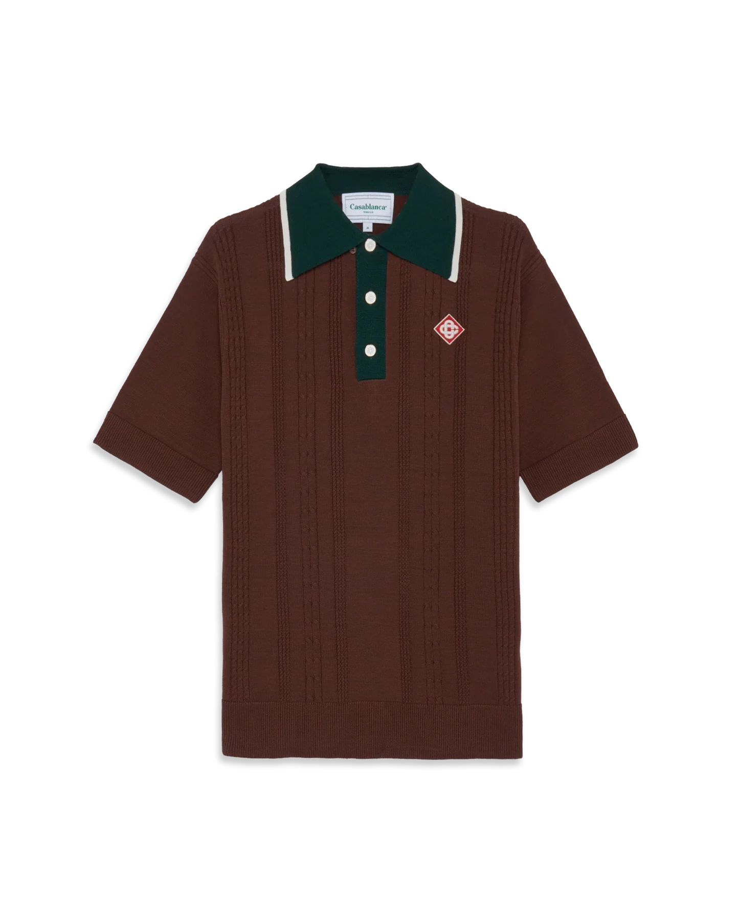 Cable Knit Oversized Polo Shirt