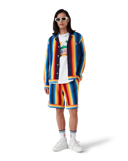 Gradient Stripe Towelling Shorts