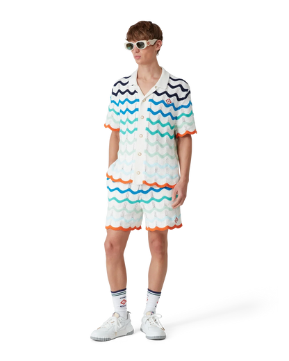 Gradient Wave Crochet Shorts
