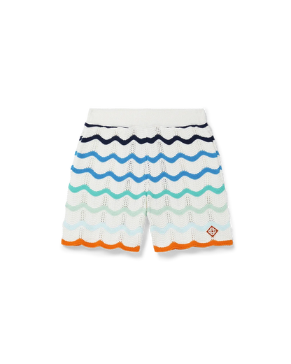 Gradient Wave Crochet Shorts