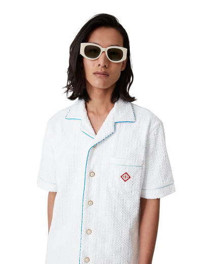 Tennis Stripe Short Sleeve Towelling Shirt