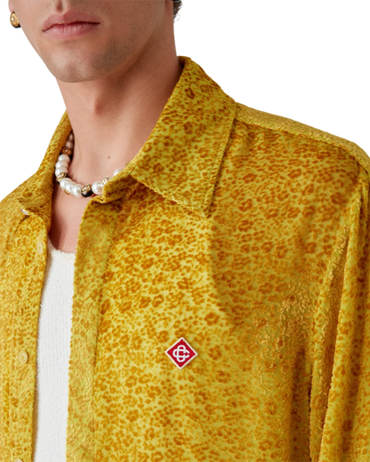 Floral Devoré Long Sleeve Silk Shirt