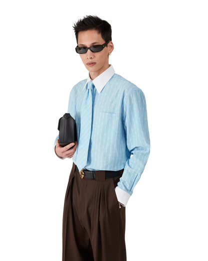 Laurel Stripe Long Sleeve Jacquard Shirt
