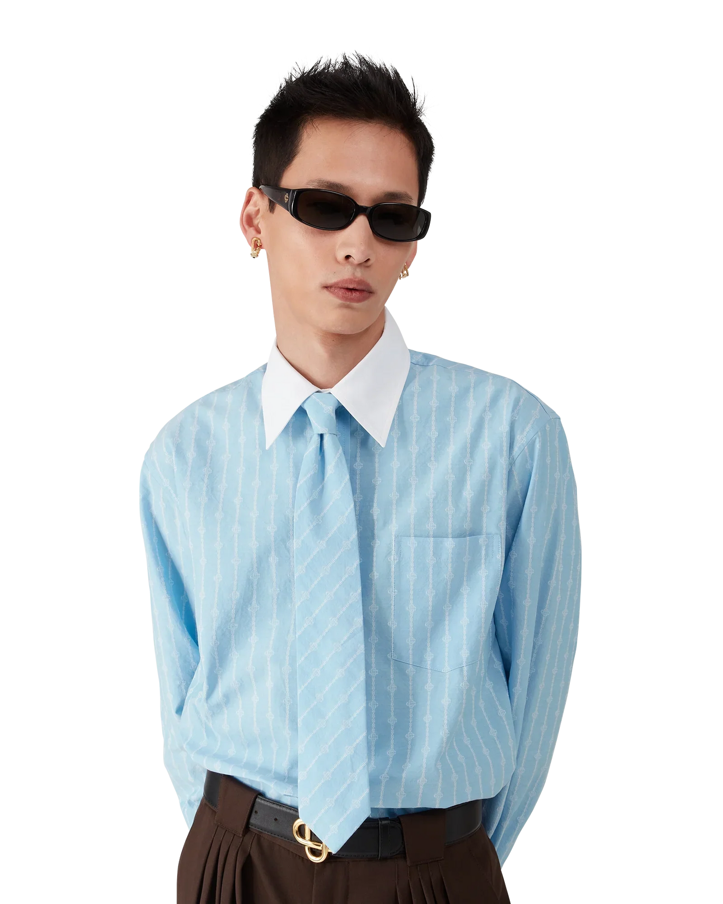 Laurel Stripe Long Sleeve Jacquard Shirt