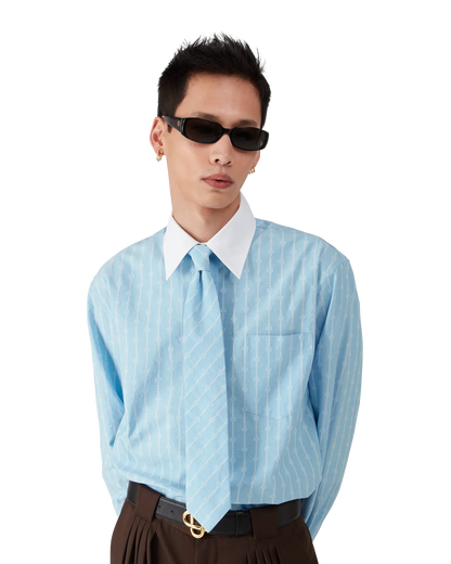 Laurel Stripe Long Sleeve Jacquard Shirt