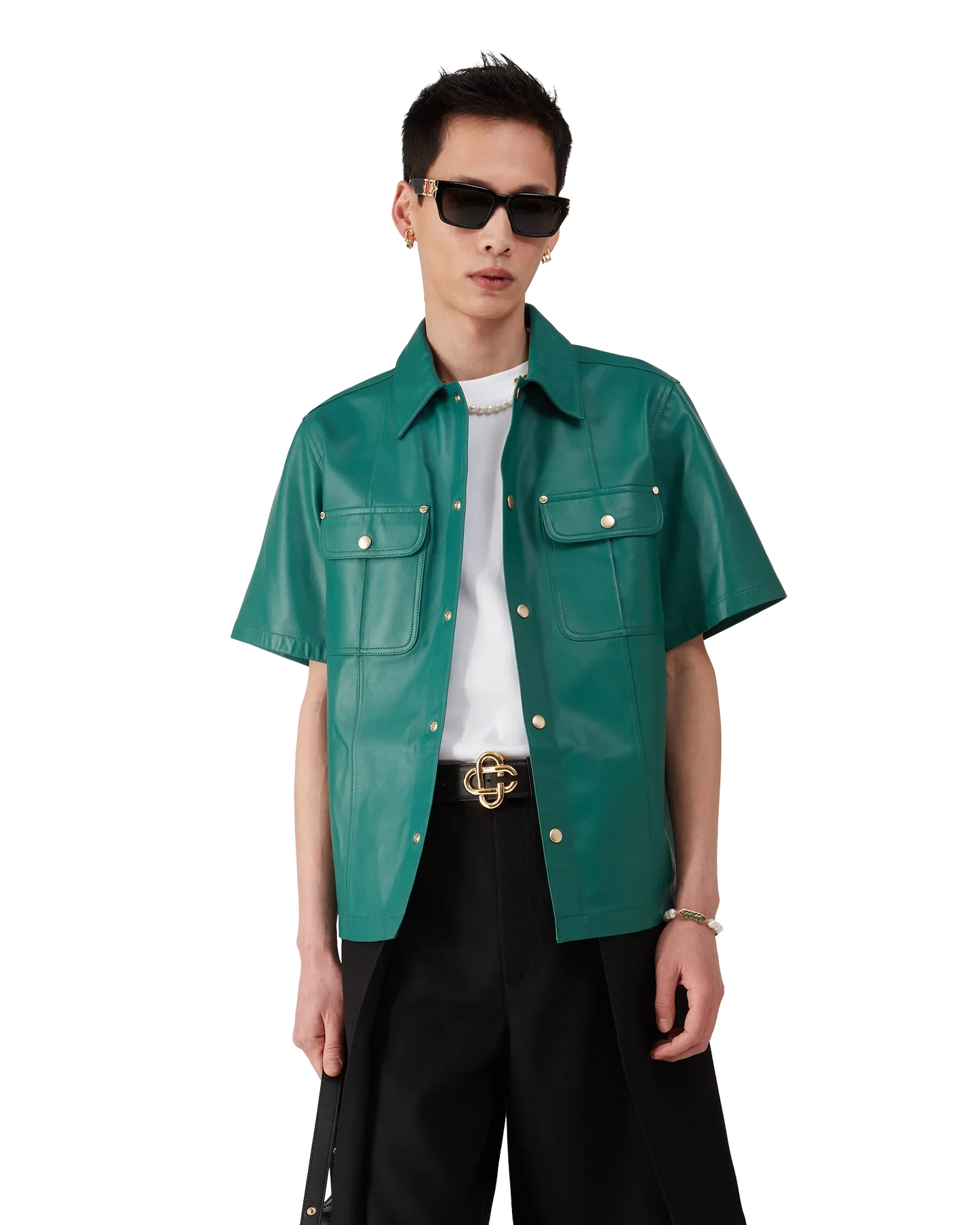 Leather Short Sleeve Shirt
