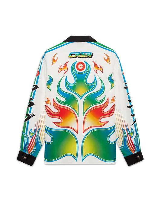 Flame Laurel  Long Sleeve Silk Twill Shirt