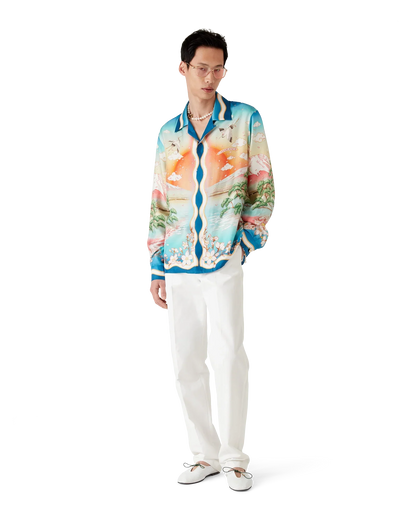 Tennis Club Long Sleeve Silk Shirt