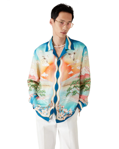 Tennis Club Long Sleeve Silk Shirt