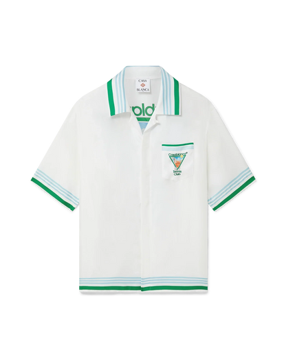 Metaphysical Tennis Icon Short-Sleeve Silk Shirt