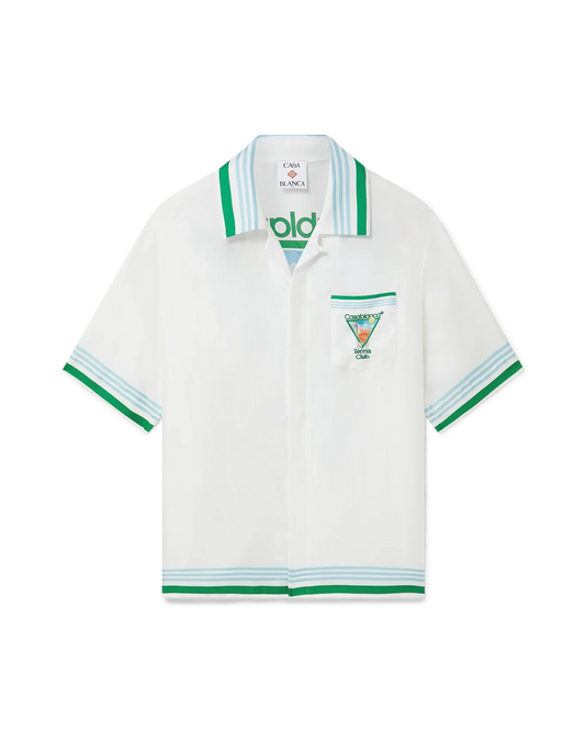 Metaphysical Tennis Icon Short-Sleeve Silk Shirt