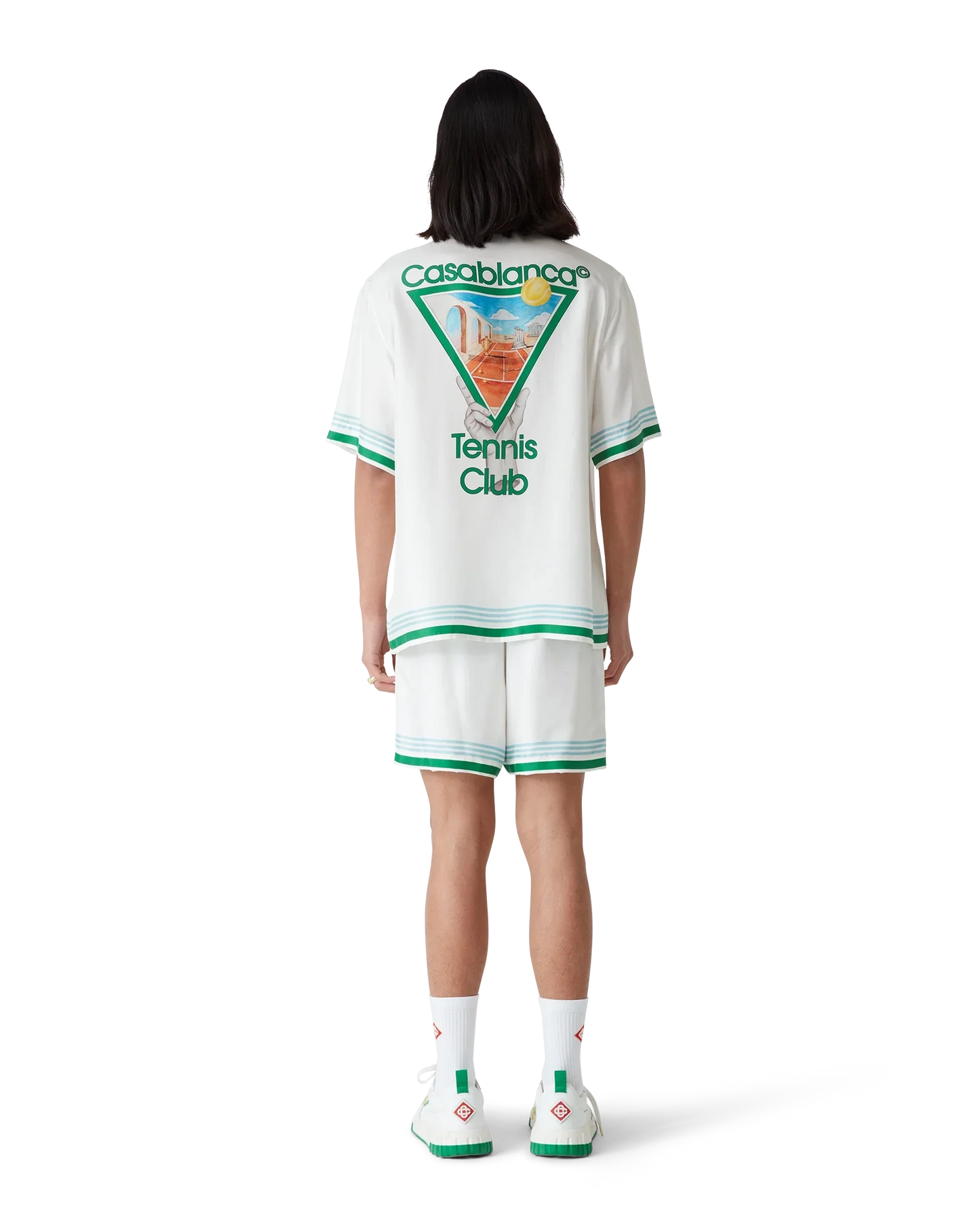 Metaphysical Tennis Icon Short-Sleeve Silk Shirt