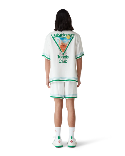 Metaphysical Tennis Icon Short-Sleeve Silk Shirt