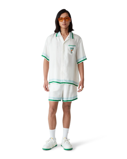 Metaphysical Tennis Icon Short-Sleeve Silk Shirt