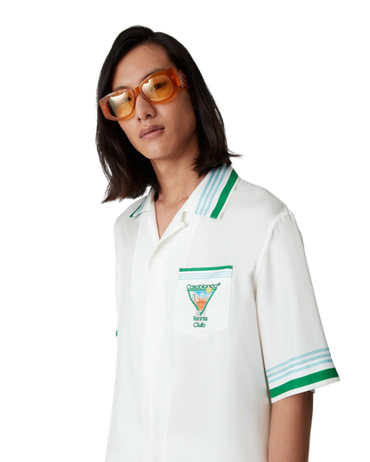 Metaphysical Tennis Icon Short-Sleeve Silk Shirt