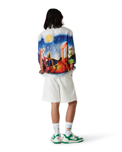 Midnight Acropolis Silk Long Sleeve Shirt