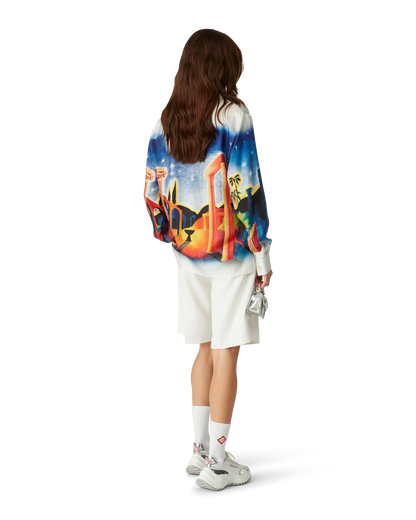 Midnight Acropolis Silk Long Sleeve Shirt