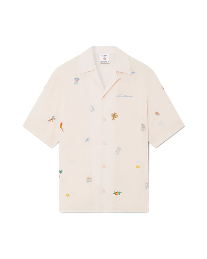 Embroidered Short Sleeve Motif Shirt