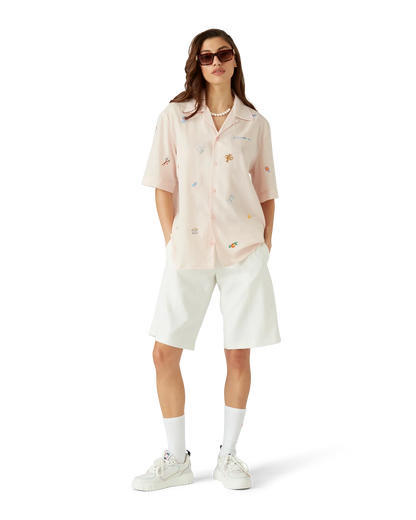 Embroidered Short Sleeve Motif Shirt
