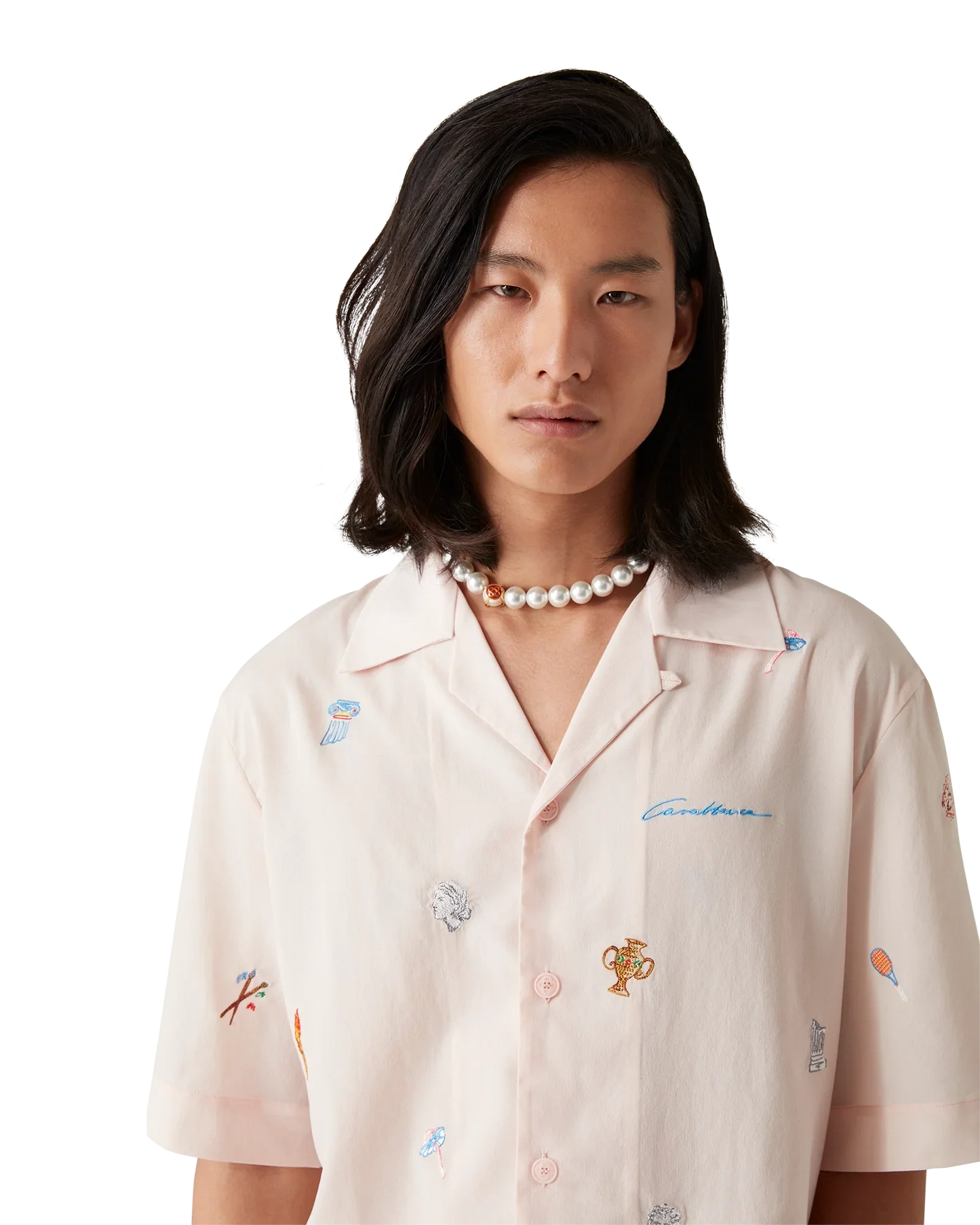 Embroidered Short Sleeve Motif Shirt