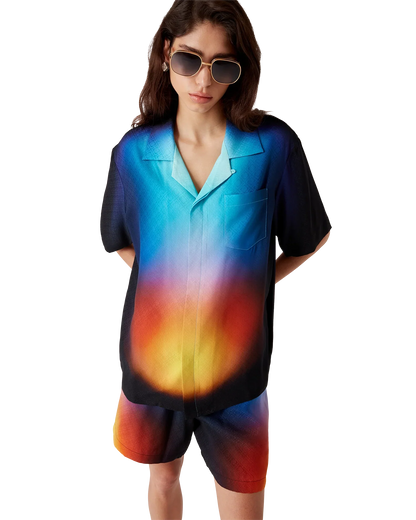Gradient Silk Short Sleeve Shirt