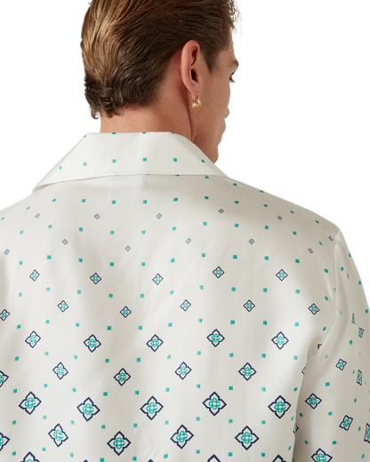 Gradient Monogram Short-Sleeve Silk Shirt