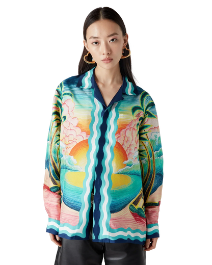 Danse De La Mer Long Sleeve Silk Shirt