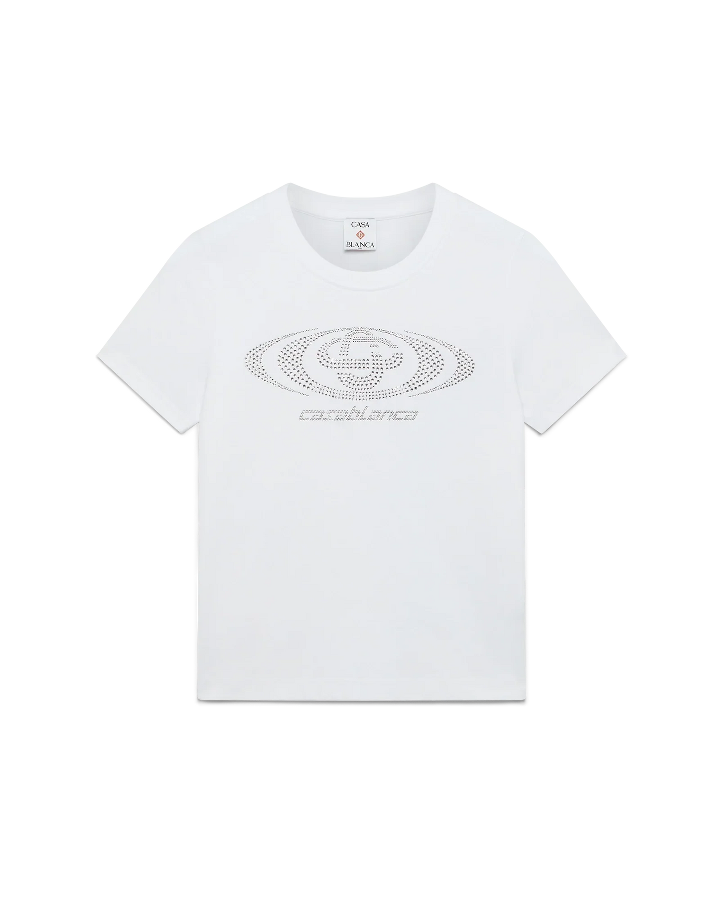 Crystal Warped Logo Fitted Short Sleeve T-Shirt