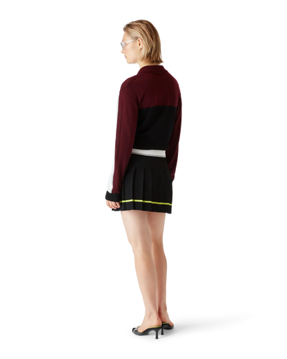 Striped Oversized Long Sleeve Polo Shirt