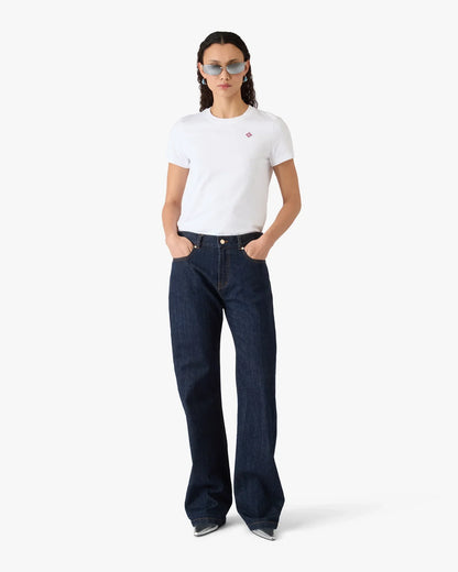Classic Embroidery Patch Fitted Short Sleeve T-Shirt