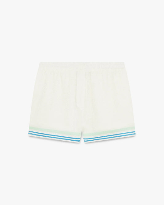 Floral CC Smile Monogram Jaquard Silk Shorts