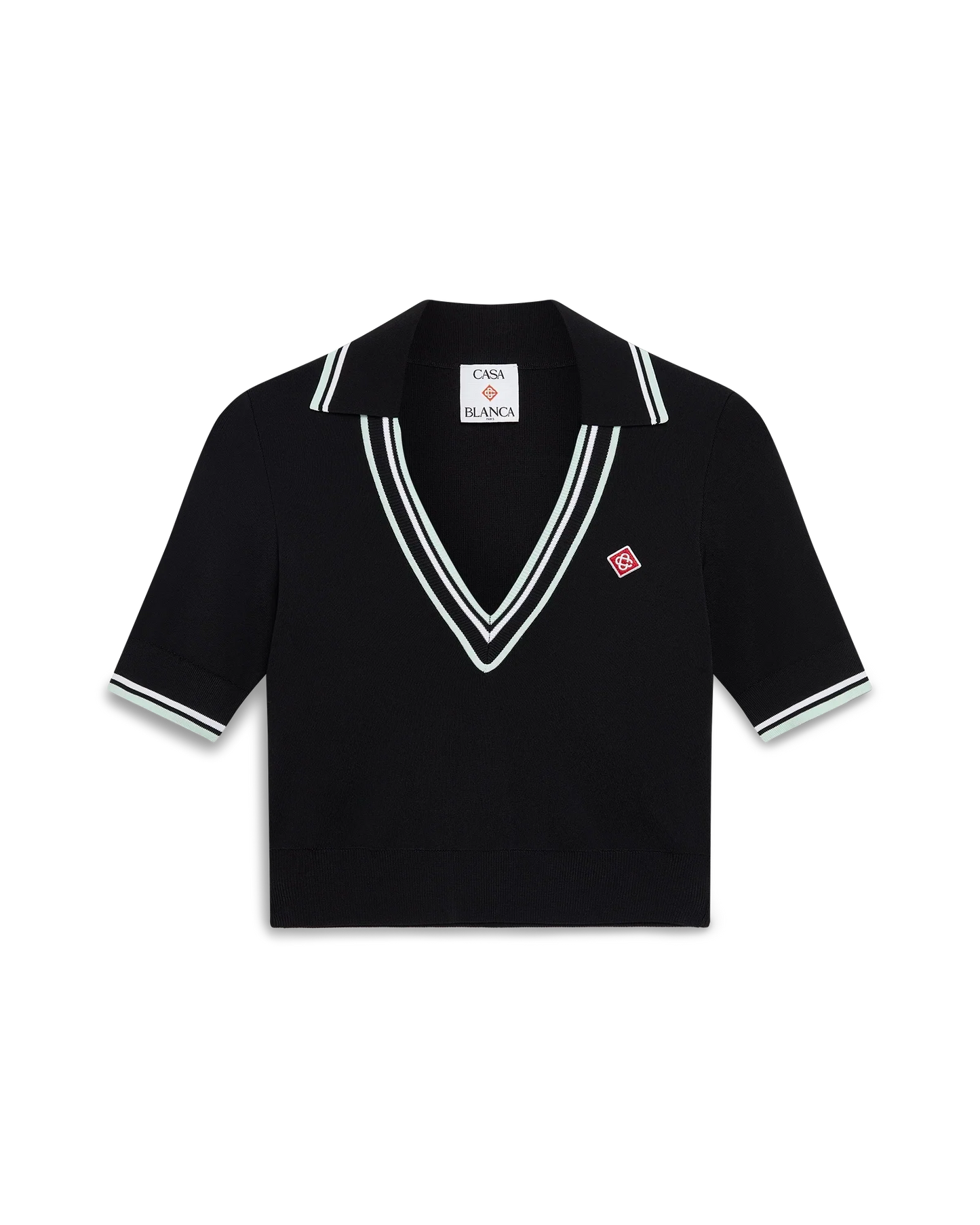 Viscose V-Neck Polo Shirt