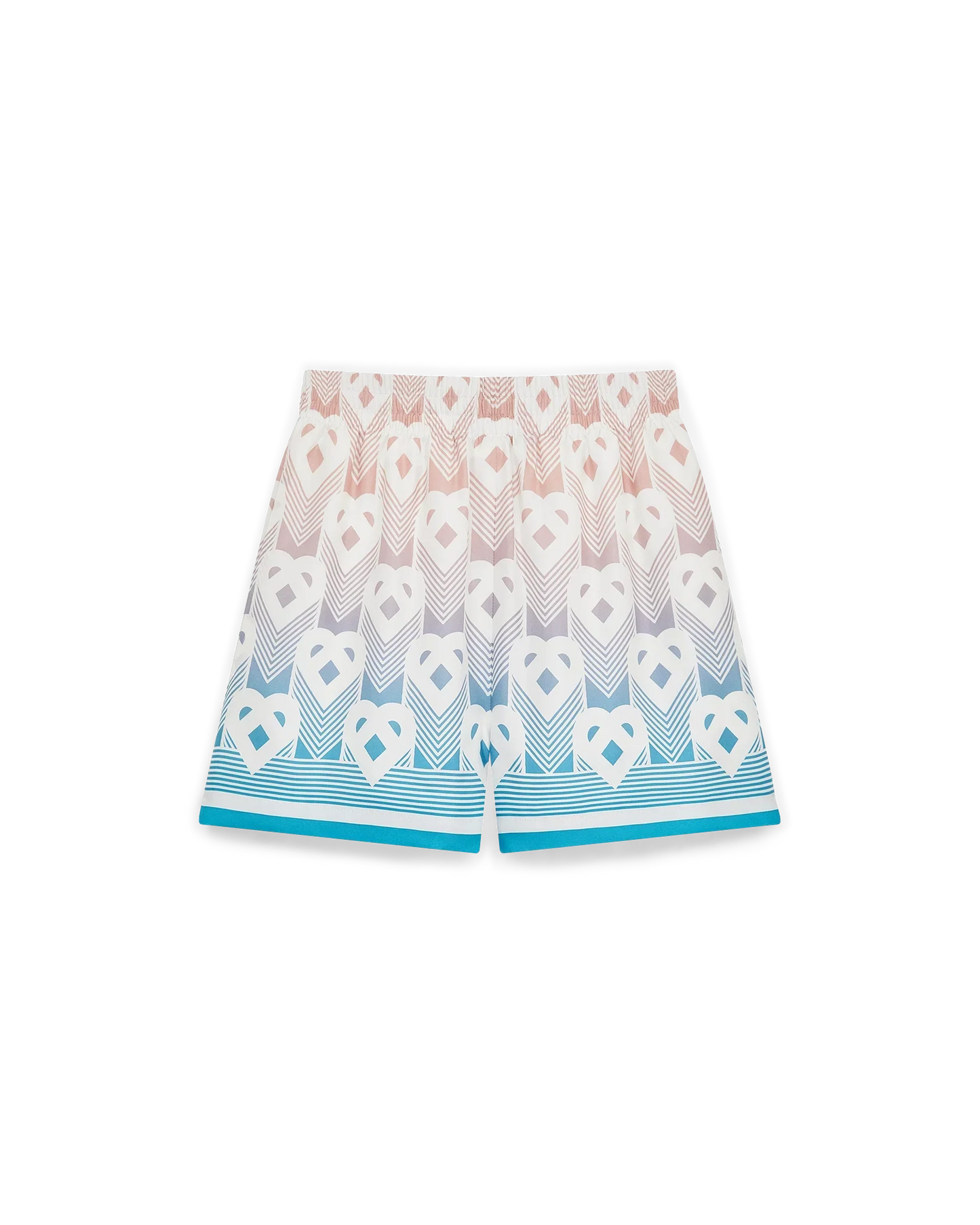 Gradient Heart Monogram Silk Shorts