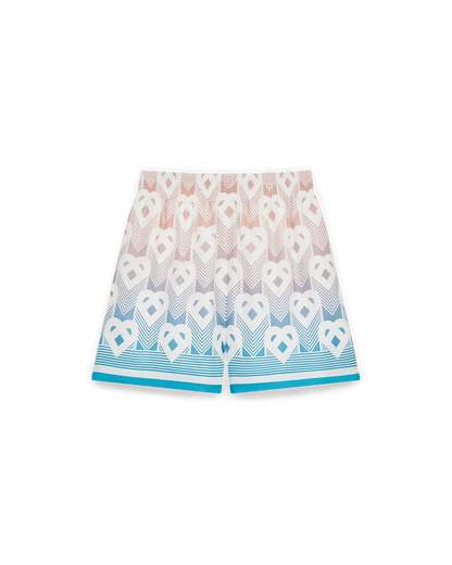 Gradient Heart Monogram Silk Shorts