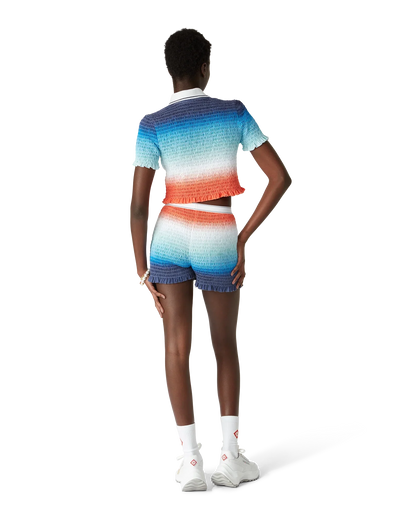 Gradient Shirred Shorts